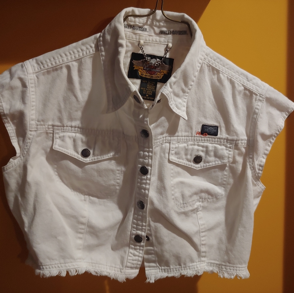 Harley Davidson Cropped Denim Jacket